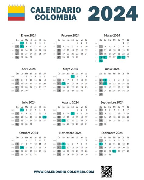 calendario colombia 2024 por semanas